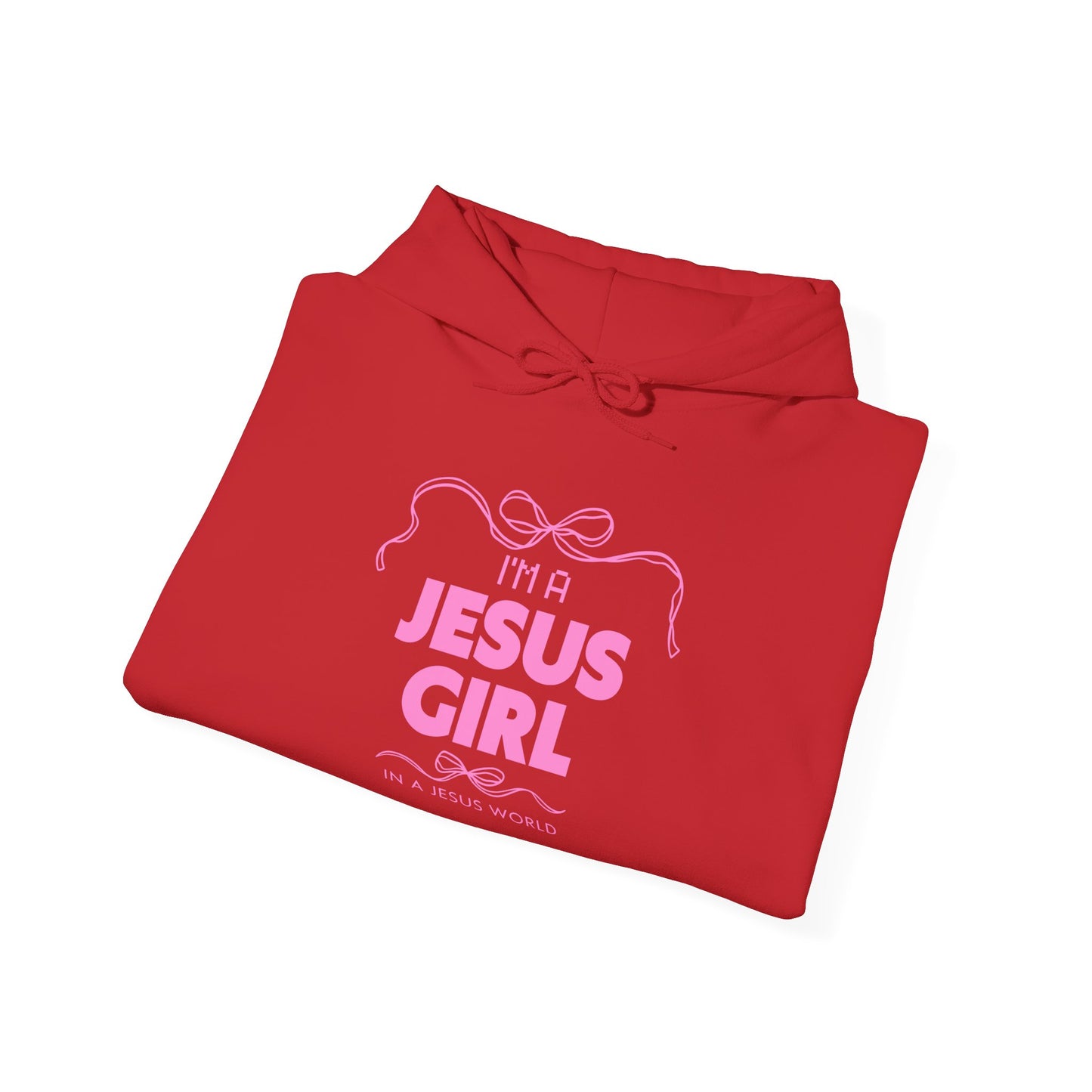 Jesus girl in a Jesus World Hoodie
