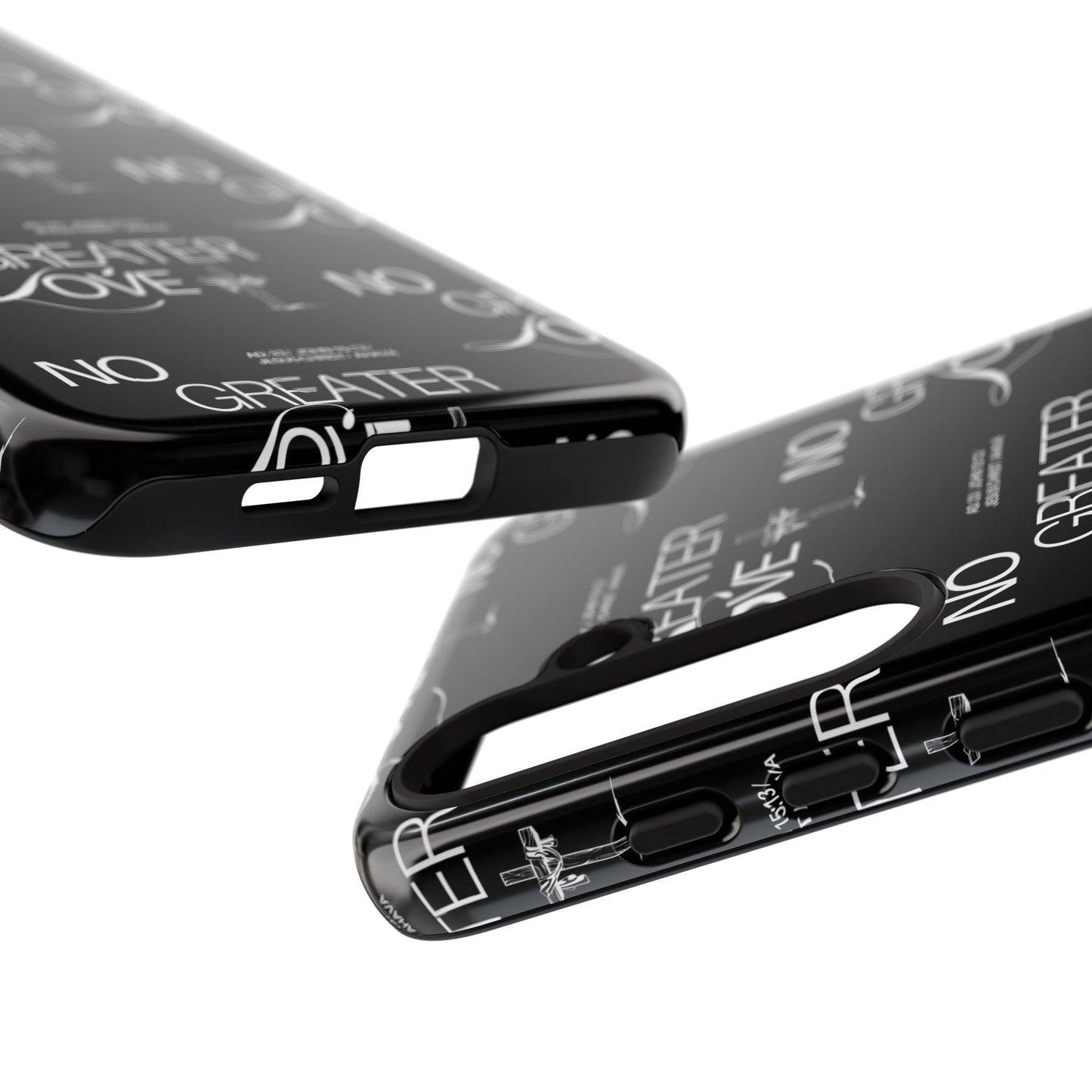 "No Greater Love" Black Phone Case