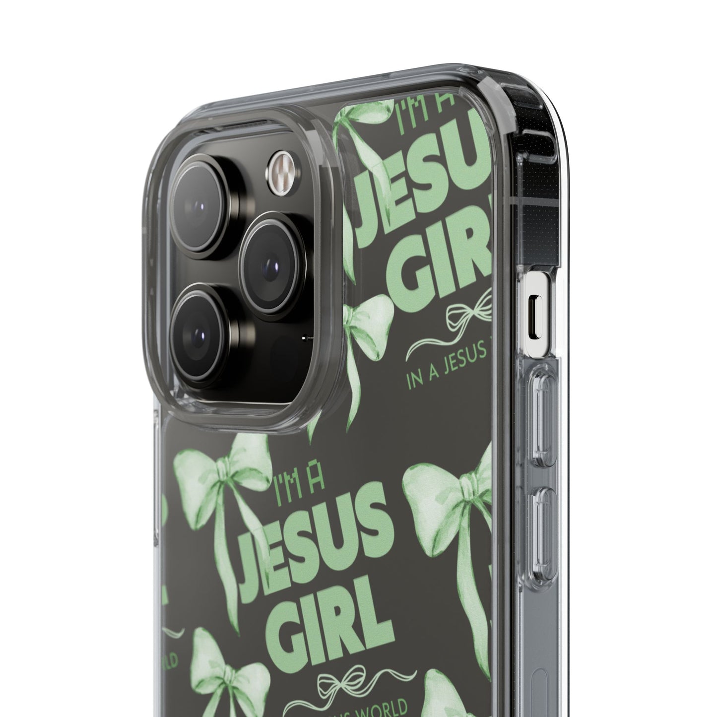 I'm a Jesus Girl Green Case -Clear