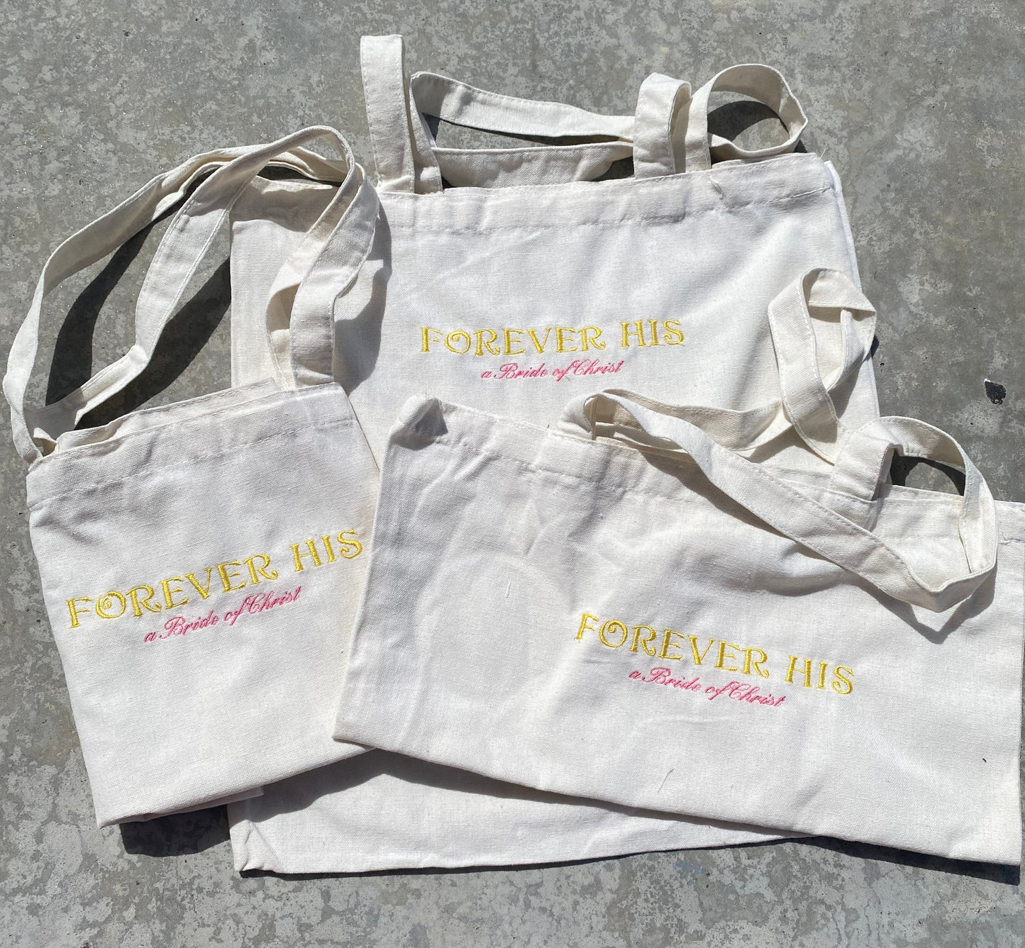 Forever His tote bags