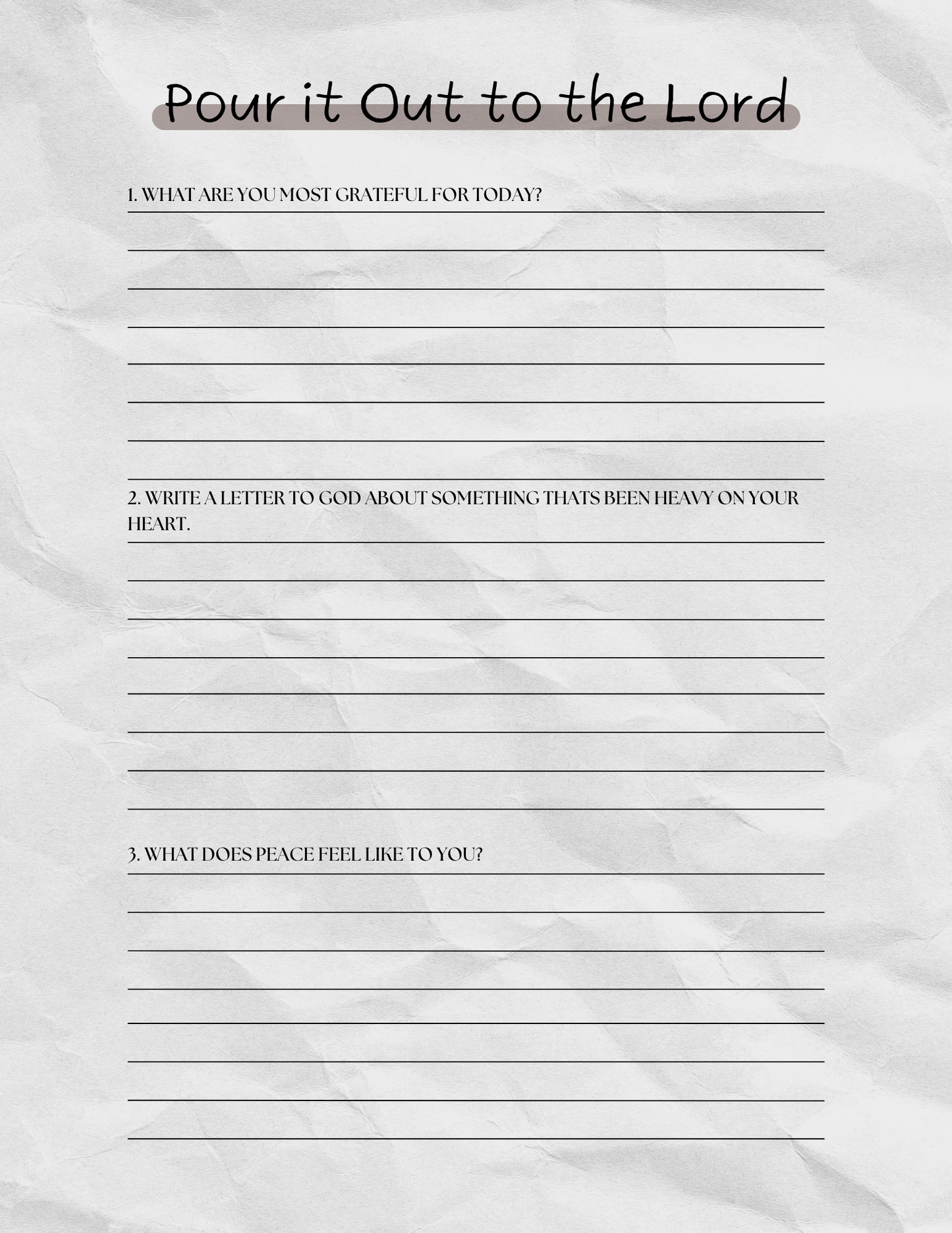 Pour it Out: A Heart-to-Heaven Journal