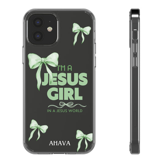 I'm a Jesus Girl Phone Case | Christian Aesthetic Gift for Her | Clear Shockproof Tough Case