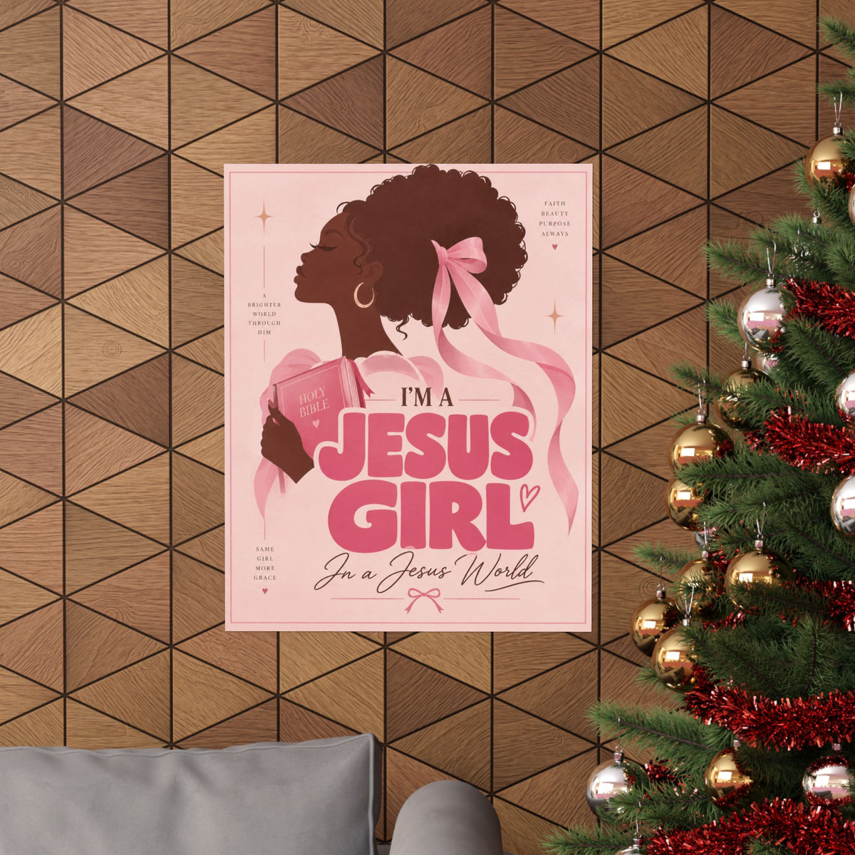 Jesus Girl in a Jesus World Pink poster