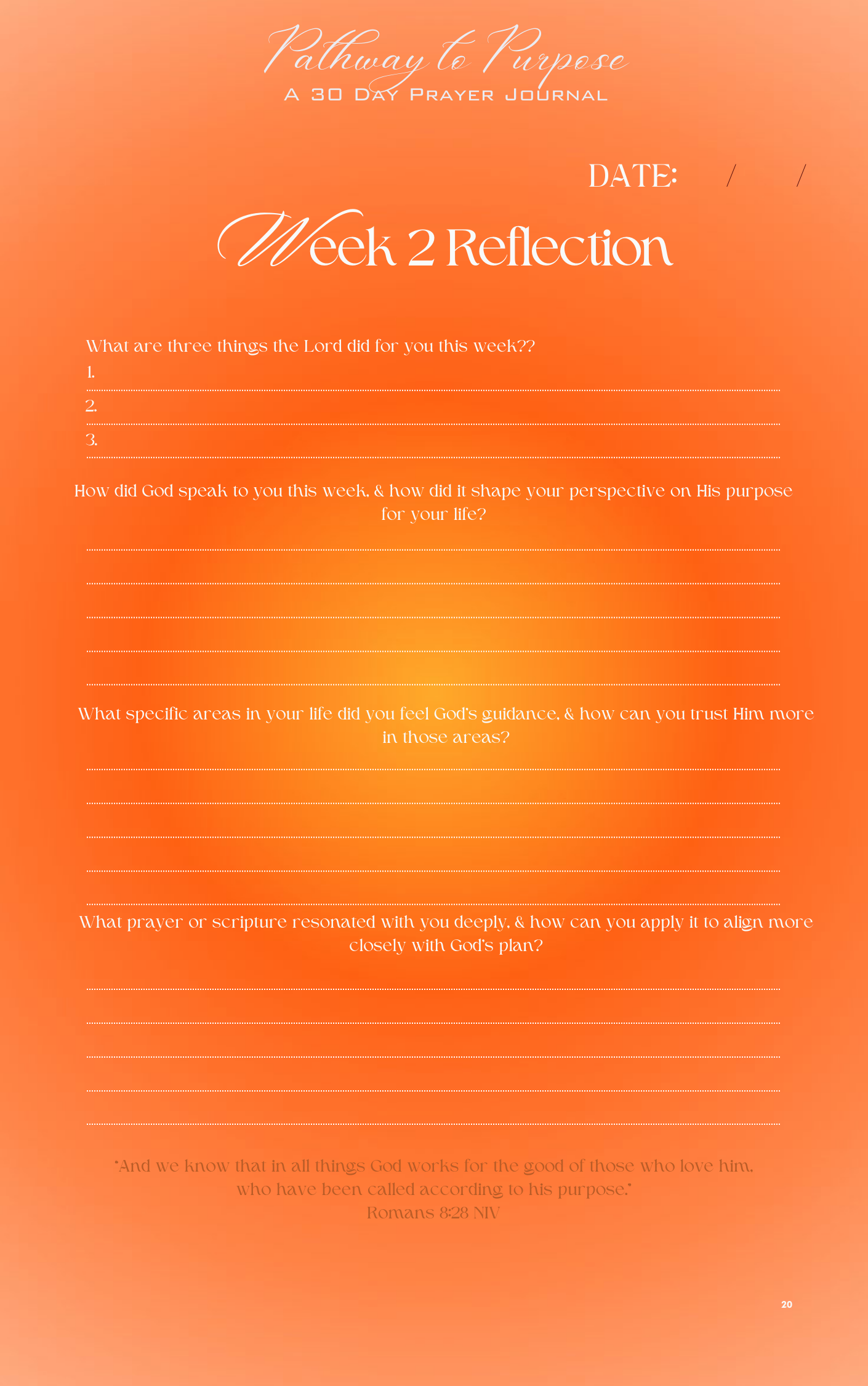 Pathway to Purpose: 30 Day Journal