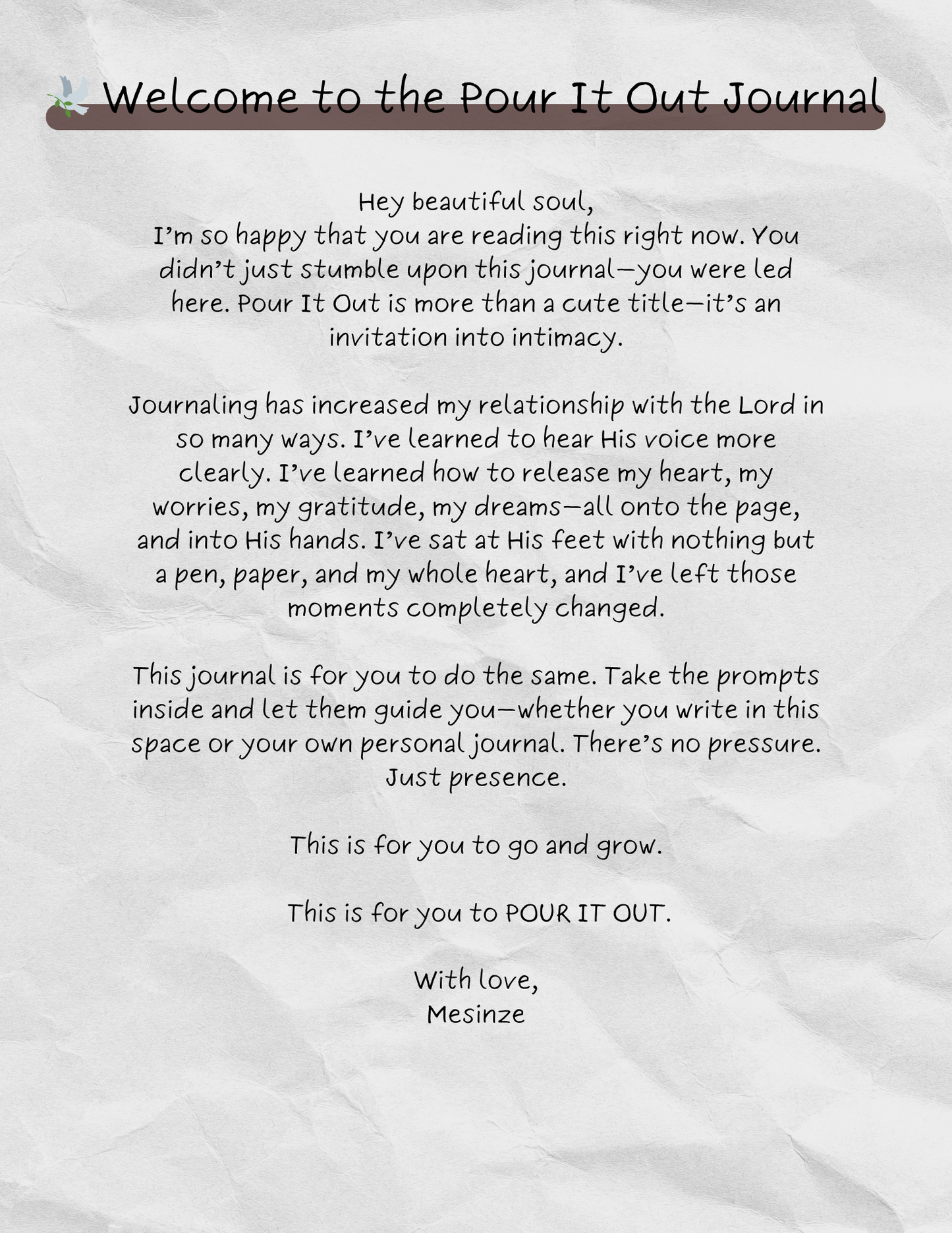 Pour it Out: A Heart-to-Heaven Journal