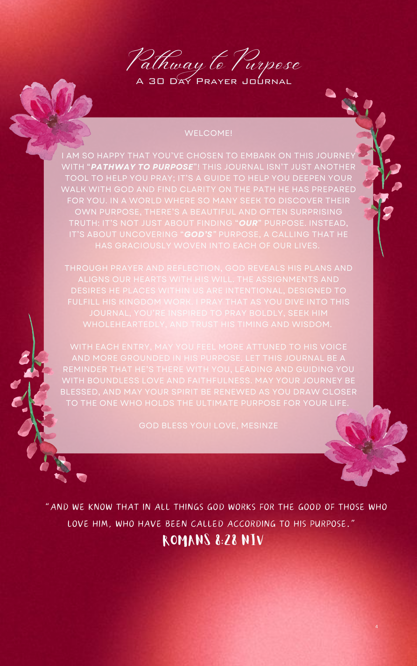 Pathway to Purpose: 30 Day Journal
