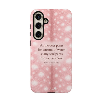 Psalm 42:1 Blush Pink Fawn Phone Case