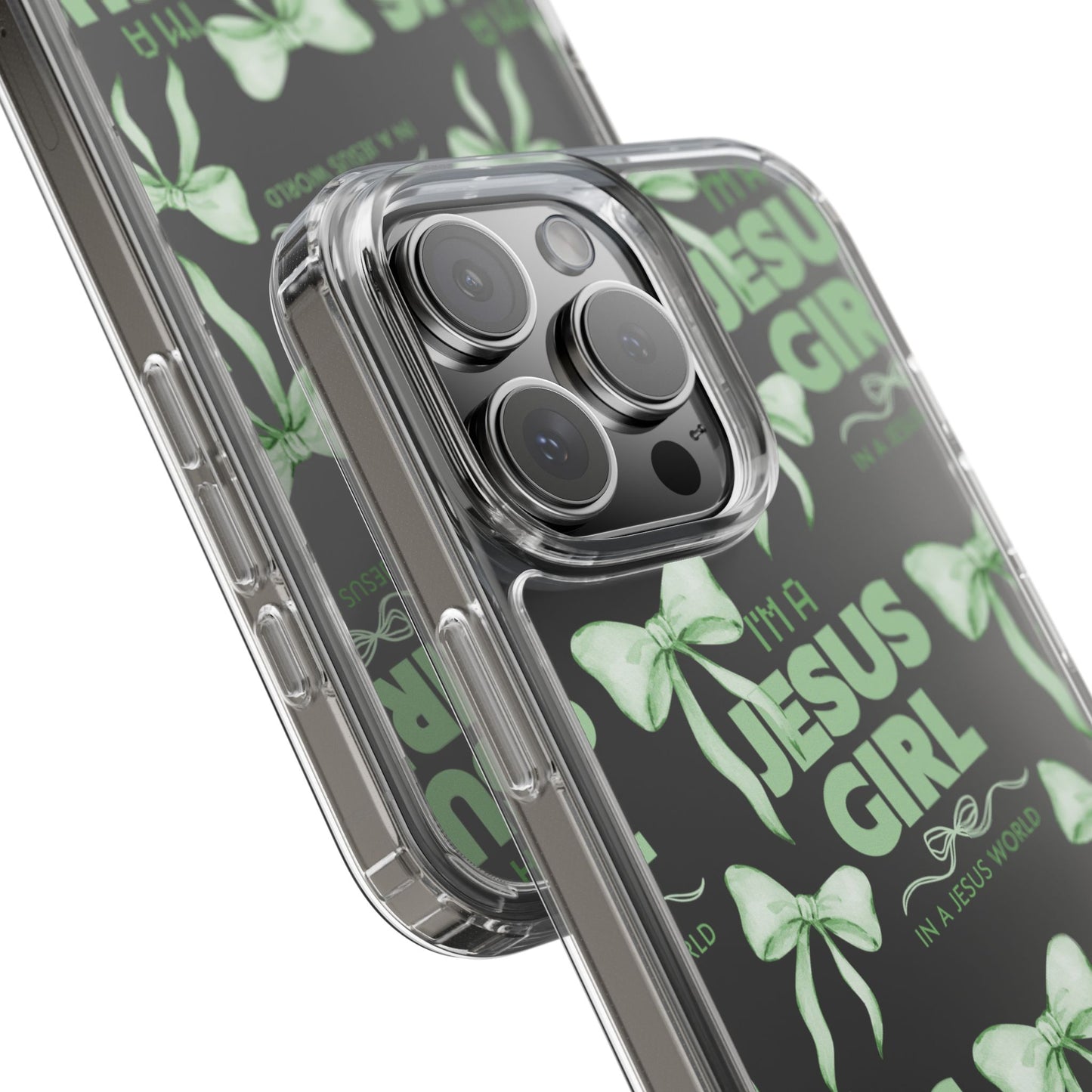 I'm a Jesus Girl Green Case -Clear
