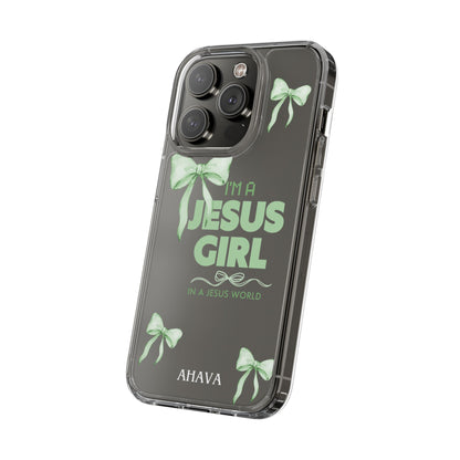 I'm a Jesus Girl Phone Case | Christian Aesthetic Gift for Her | Clear Shockproof Tough Case