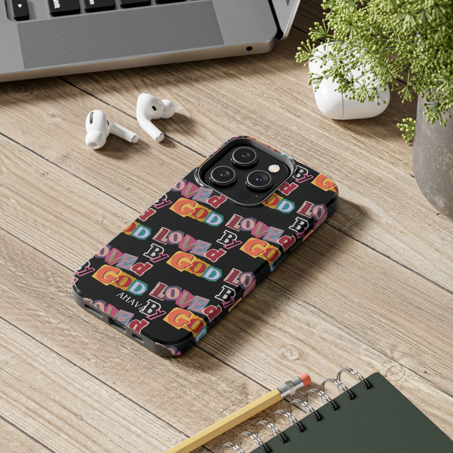 "Loved by God" Black Phone Case