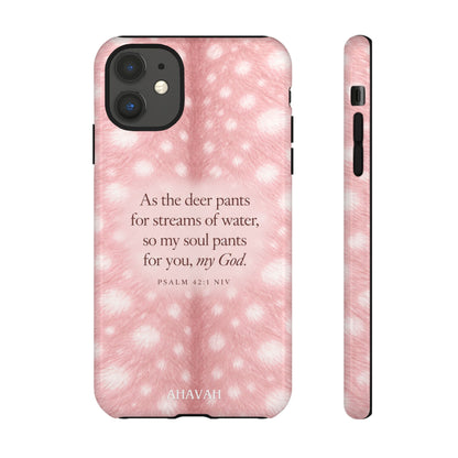 Psalm 42:1 Blush Pink Fawn Phone Case