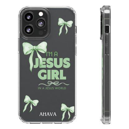 I'm a Jesus Girl Phone Case | Christian Aesthetic Gift for Her | Clear Shockproof Tough Case