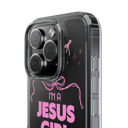 Jesus Girl Pink Phone Case | Preppy Christian Cute Faith Based Gift | Soft Pink Aesthetic Clear Tough Case