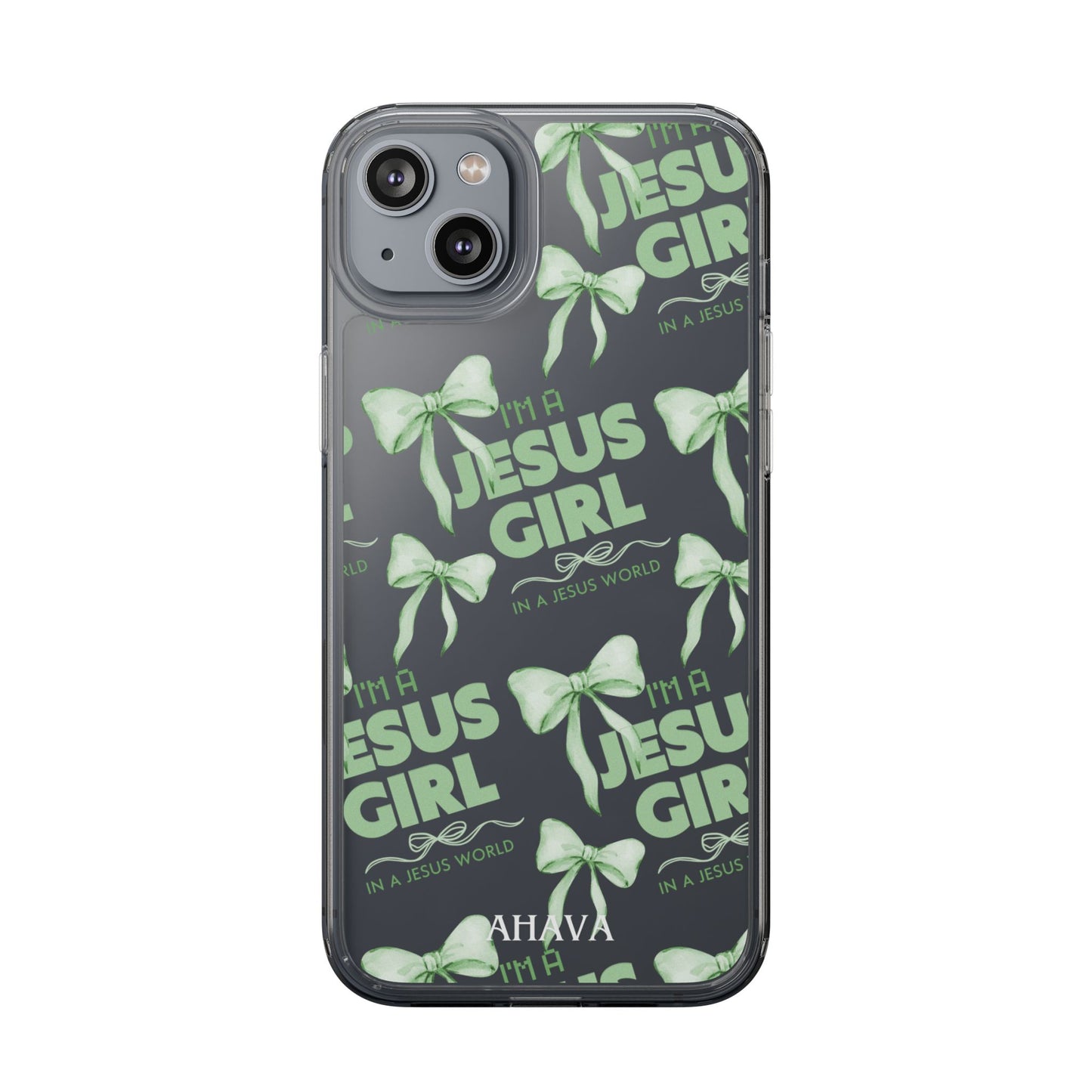 I'm a Jesus Girl Green Case -Clear