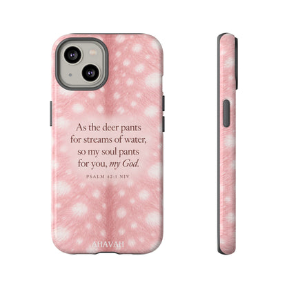 Psalm 42:1 Blush Pink Fawn Phone Case