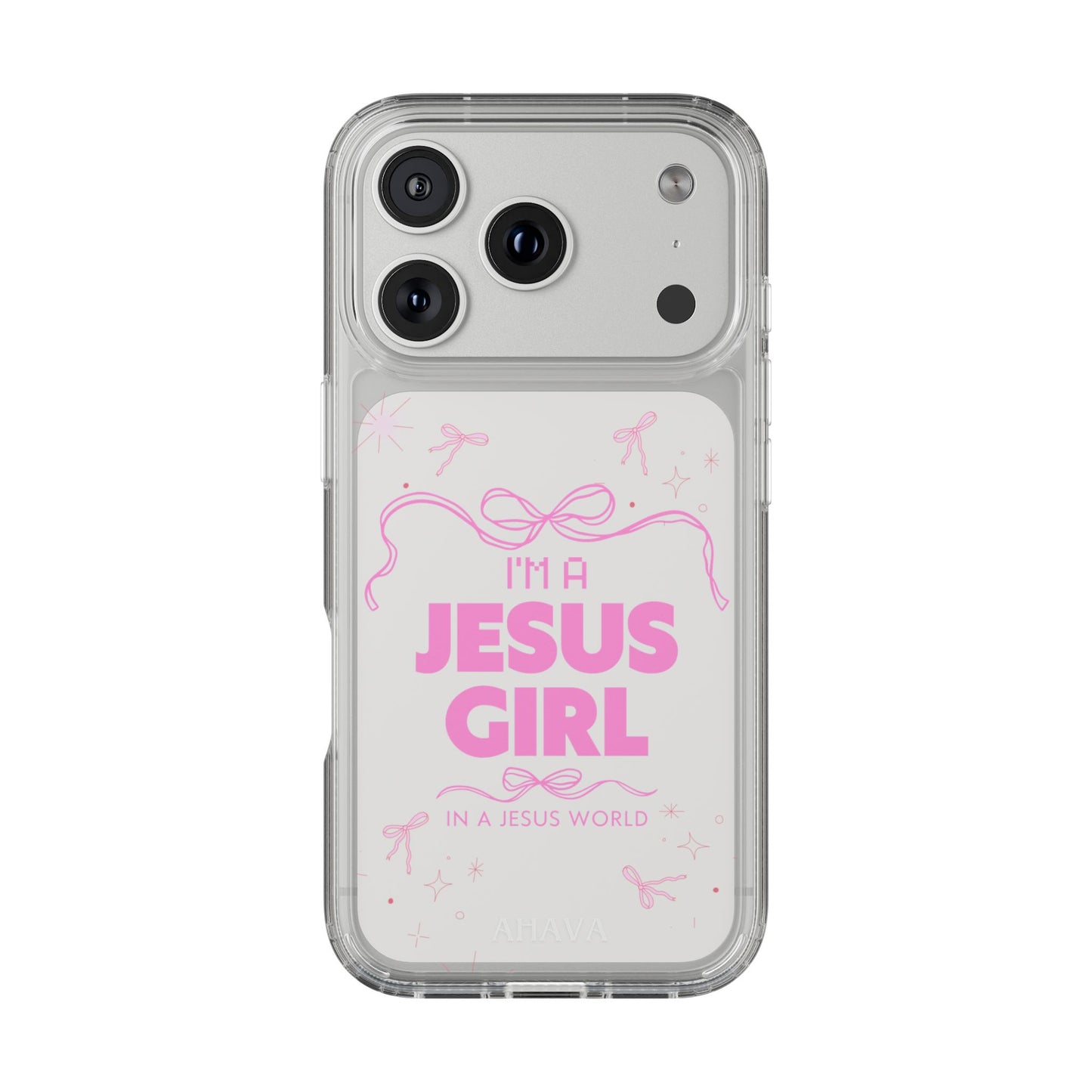 Jesus Girl Pink Phone Case | Preppy Christian Cute Faith Based Gift | Soft Pink Aesthetic Clear Tough Case