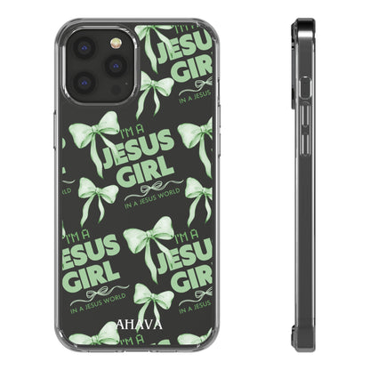 I'm a Jesus Girl Green Case -Clear