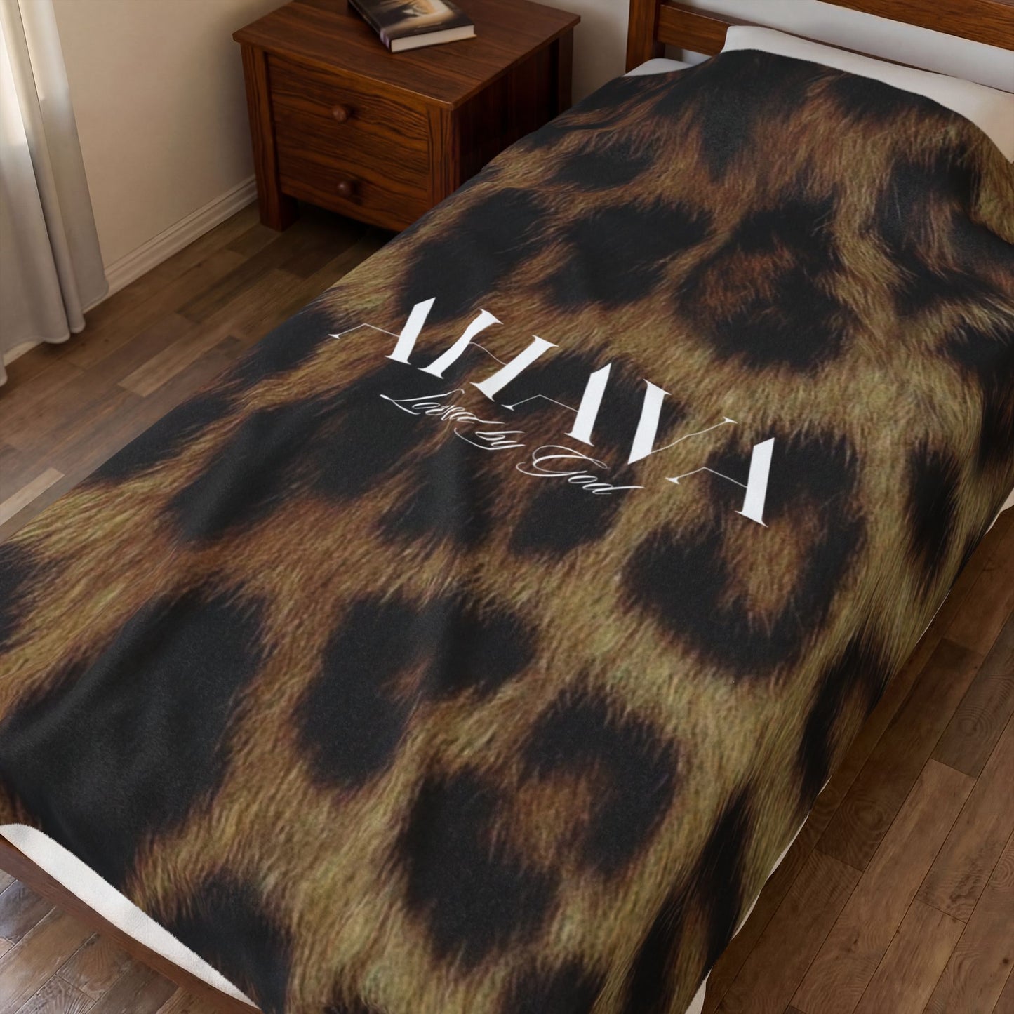 Ahava “Loved by God”  Leopard Prayer Blanket