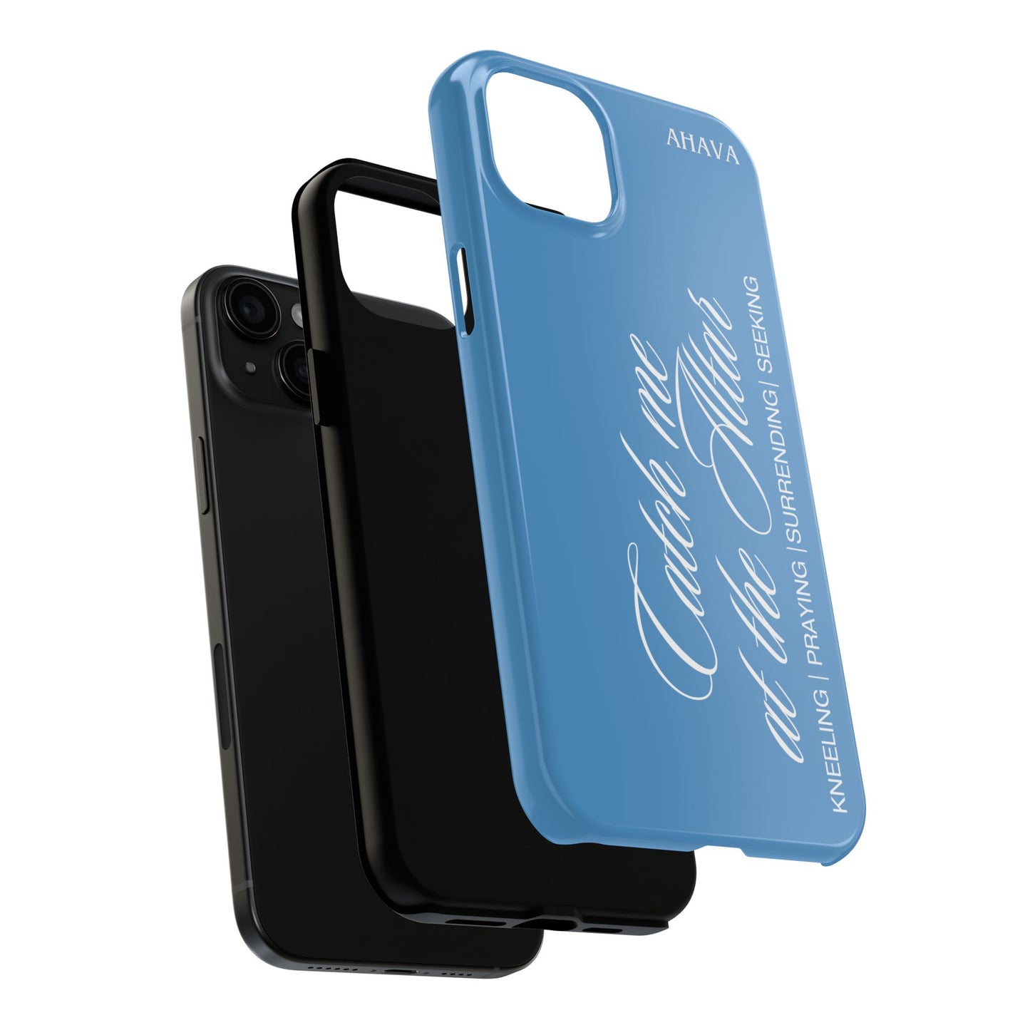 "Catch Me at the Altar" Light Blue Phone Case