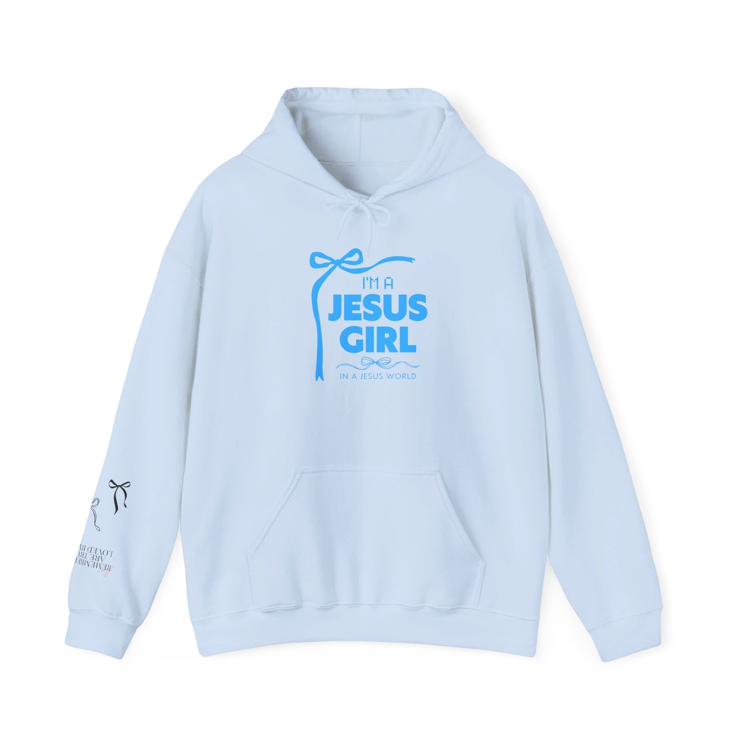 Jesus girl in a Jesus World Hoodie