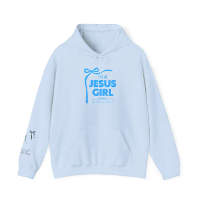 Jesus girl in a Jesus World Hoodie