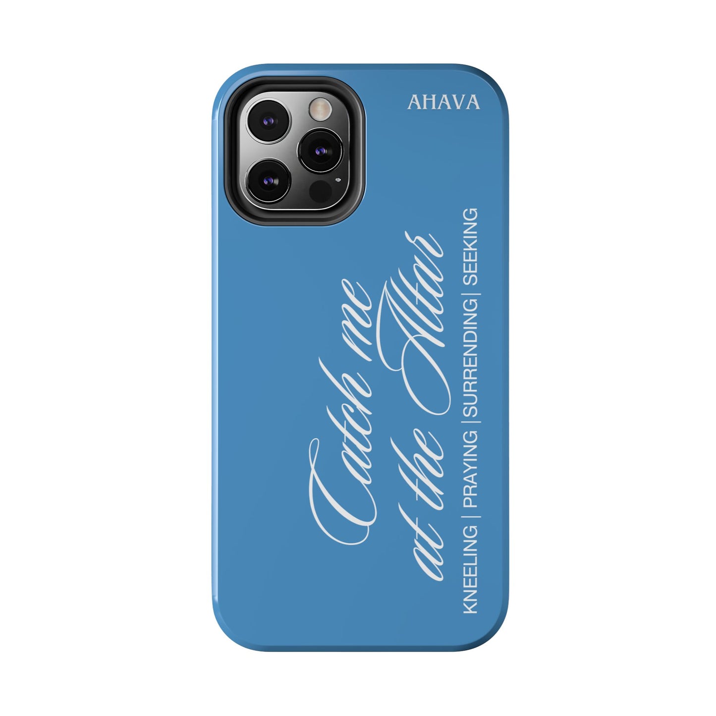 "Catch Me at the Altar" Light Blue Phone Case