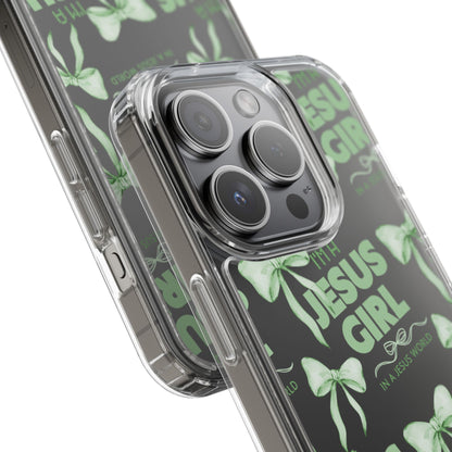 I'm a Jesus Girl Green Case -Clear