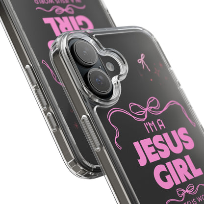 Jesus Girl Pink Phone Case | Preppy Christian Cute Faith Based Gift | Soft Pink Aesthetic Clear Tough Case