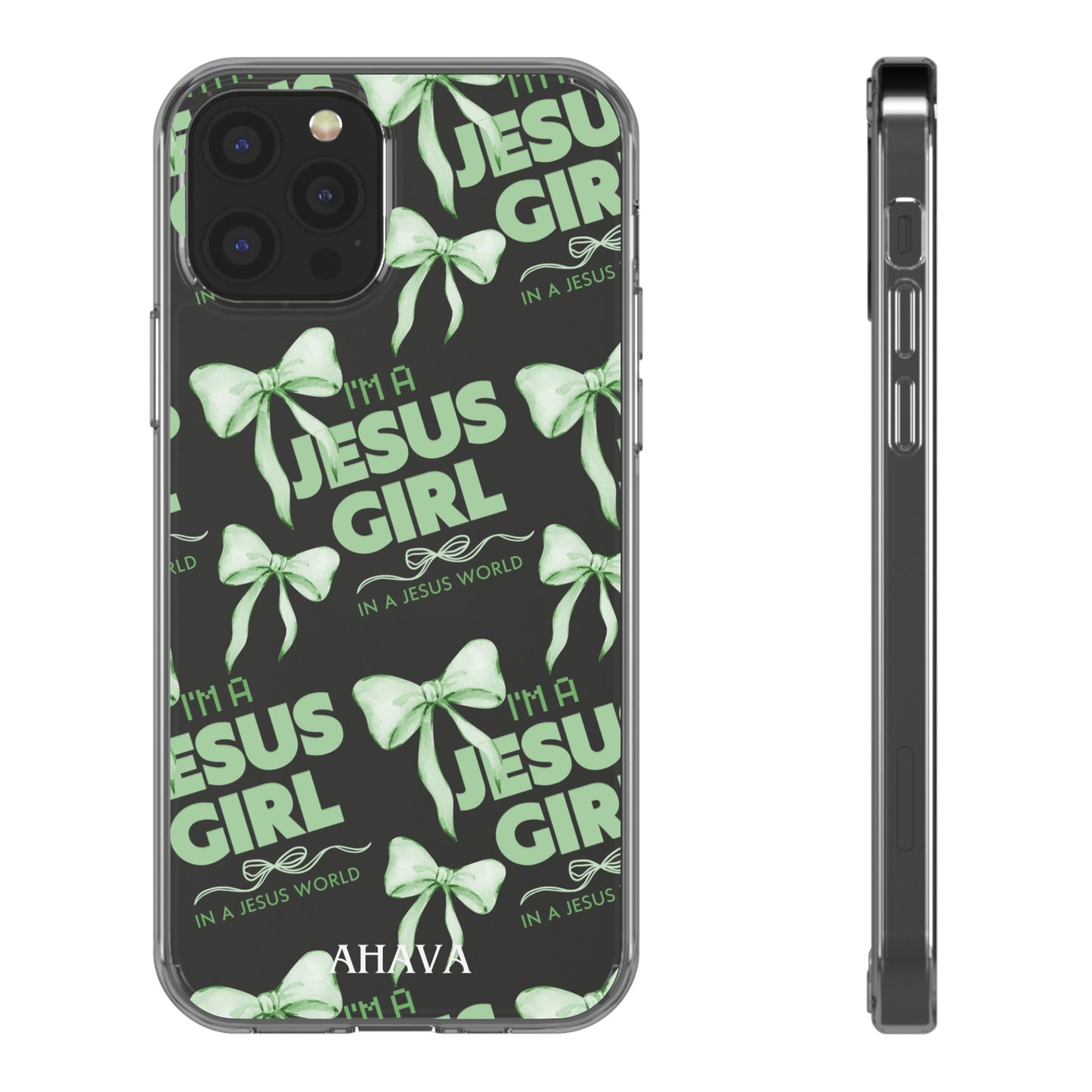 I'm a Jesus Girl Green Case -Clear