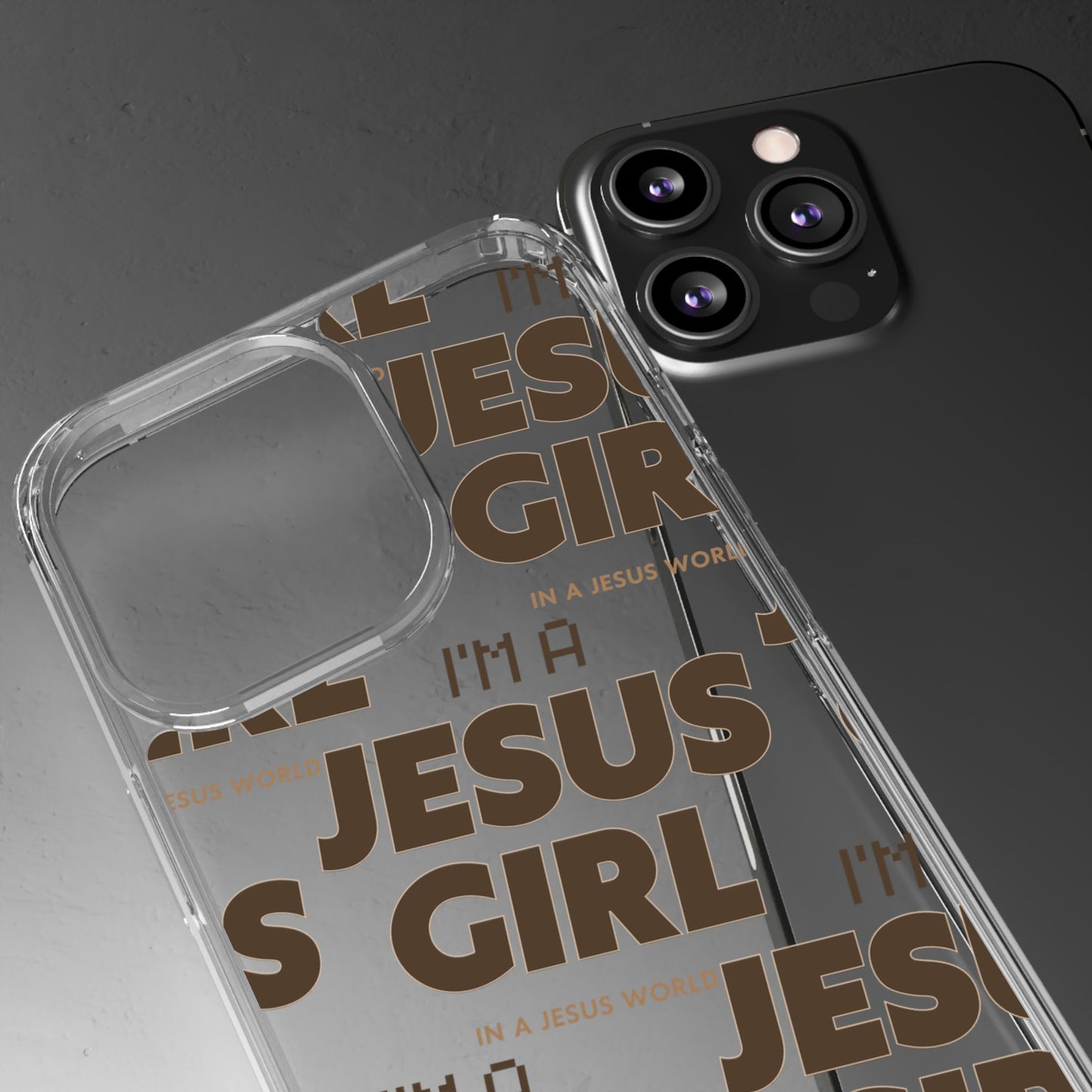 I'm a Jesus Girl Brown Case -Clear