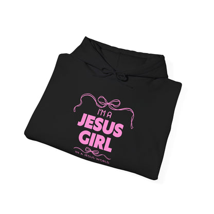 Jesus girl in a Jesus World Hoodie