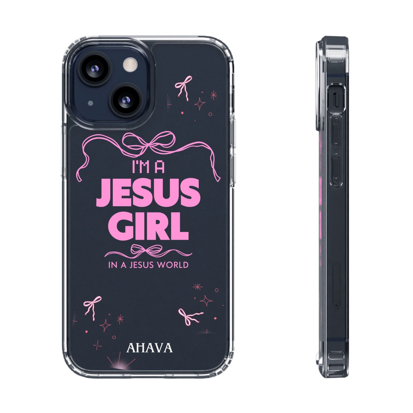 Jesus Girl Pink Phone Case | Preppy Christian Cute Faith Based Gift | Soft Pink Aesthetic Clear Tough Case