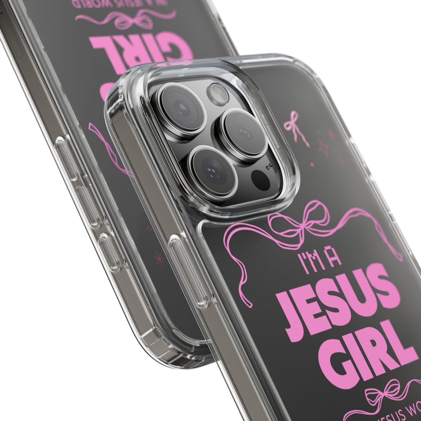 Jesus Girl Pink Phone Case | Preppy Christian Cute Faith Based Gift | Soft Pink Aesthetic Clear Tough Case