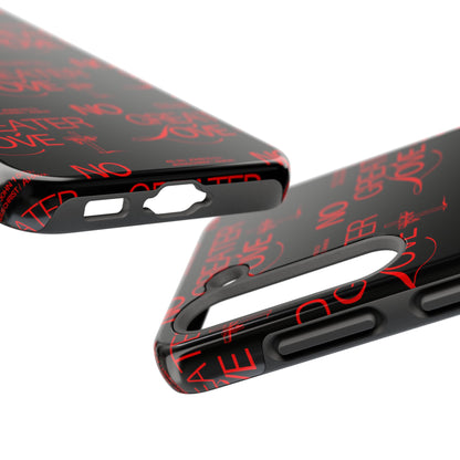 "No Greater Love" Red Phone Case