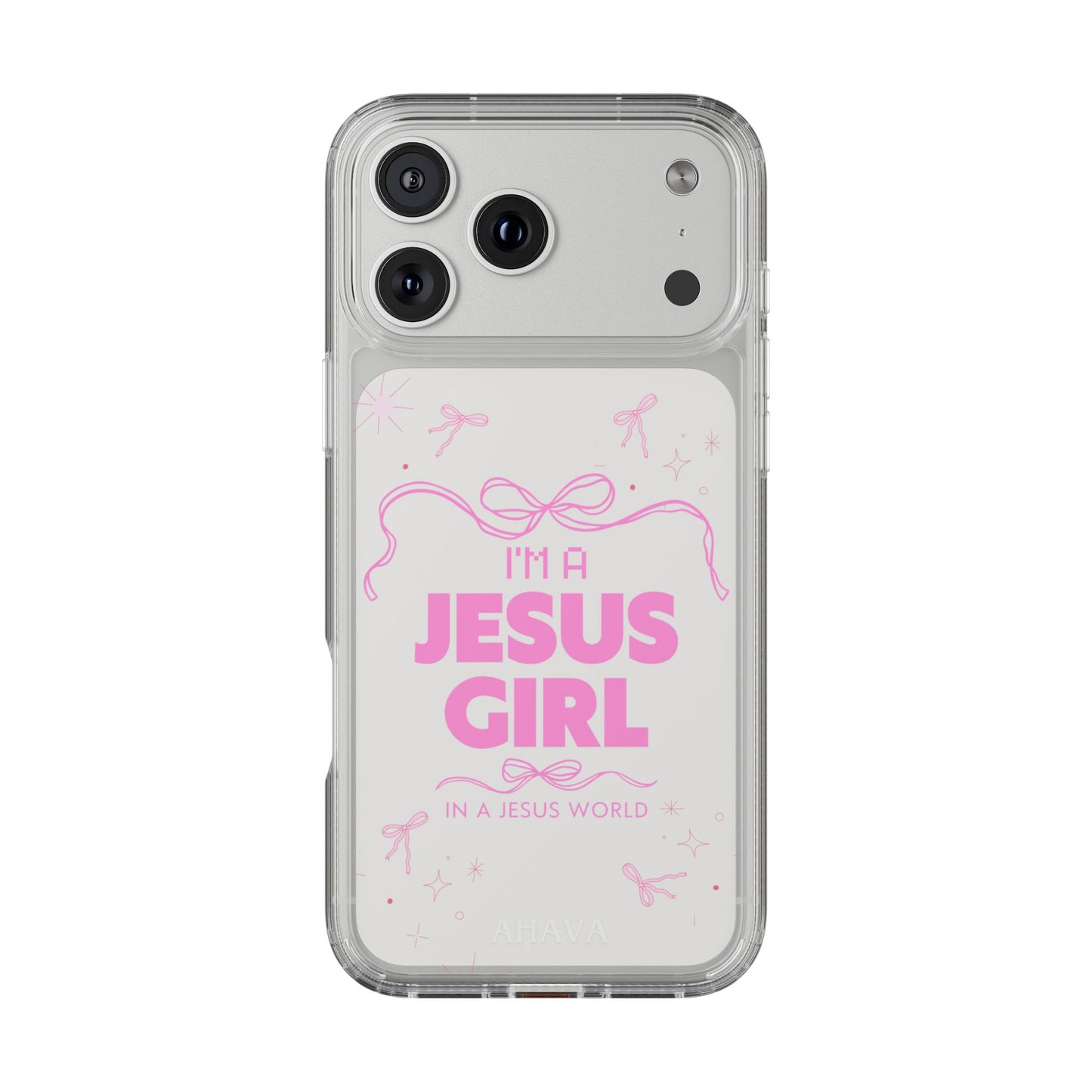 Jesus Girl Pink Phone Case | Preppy Christian Cute Faith Based Gift | Soft Pink Aesthetic Clear Tough Case