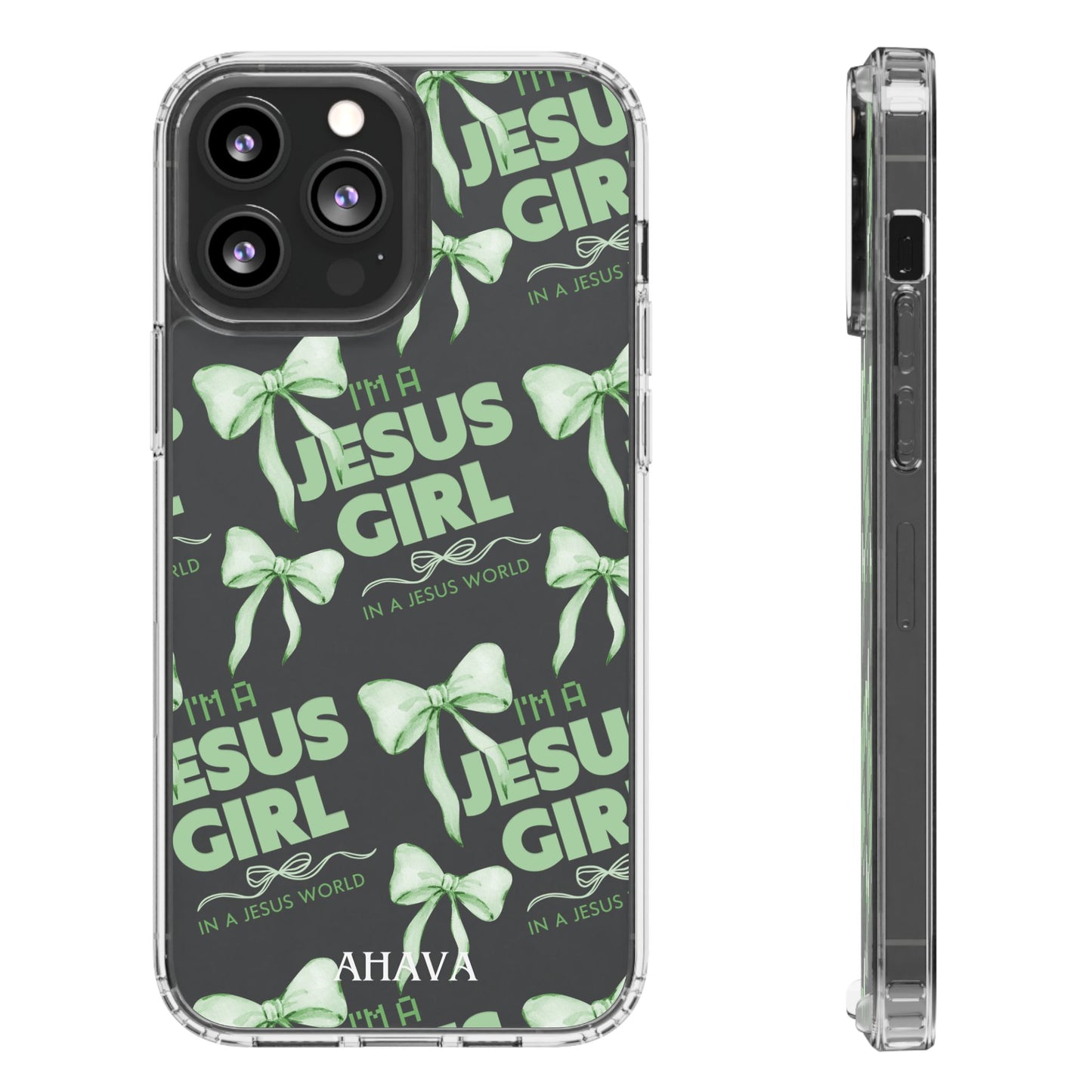 I'm a Jesus Girl Green Case -Clear