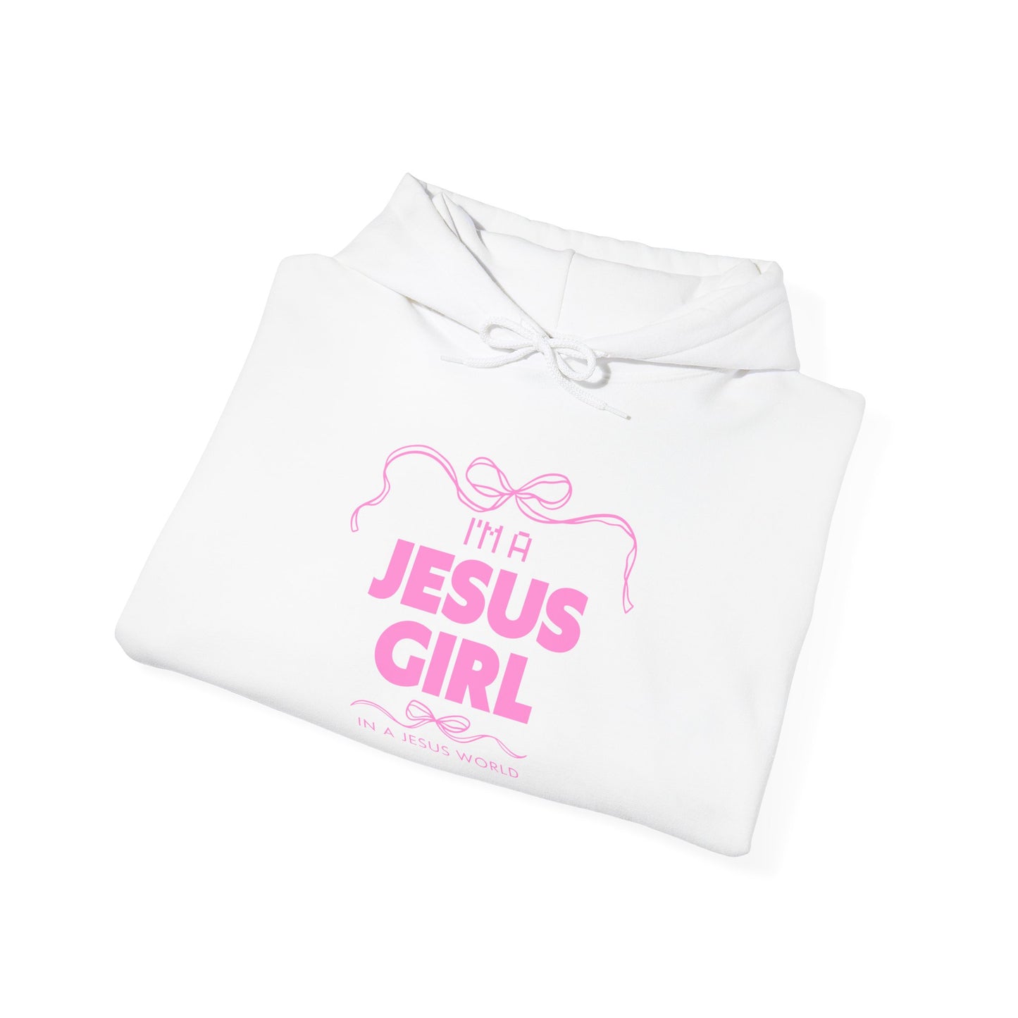 Jesus girl in a Jesus World Hoodie