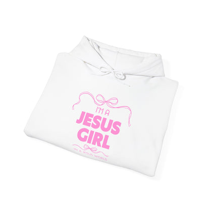 Jesus girl in a Jesus World Hoodie
