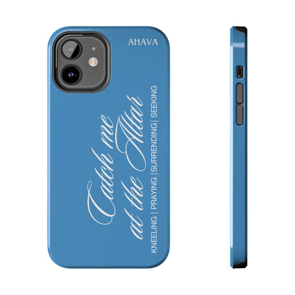 "Catch Me at the Altar" Light Blue Phone Case
