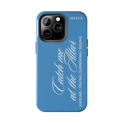 "Catch Me at the Altar" Light Blue Phone Case