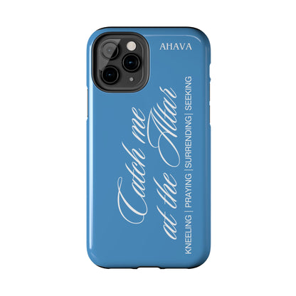 "Catch Me at the Altar" Light Blue Phone Case