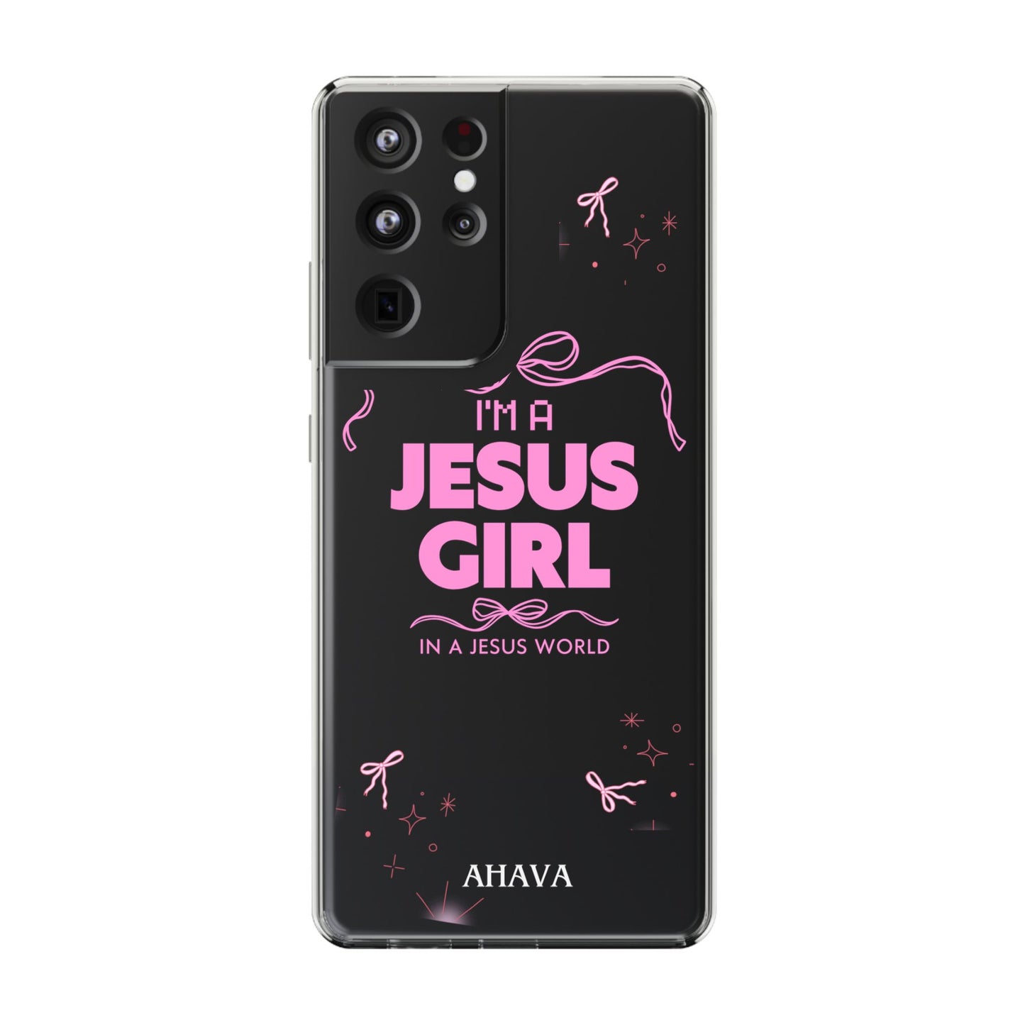 Jesus Girl Pink Phone Case | Preppy Christian Cute Faith Based Gift | Soft Pink Aesthetic Clear Tough Case
