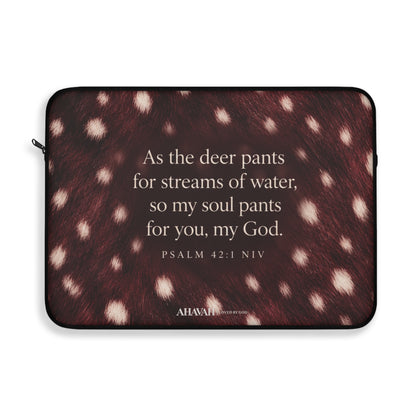 Psalm 42:1 Anointed Wine Fawn Laptop Sleeve | As the Deer Pants