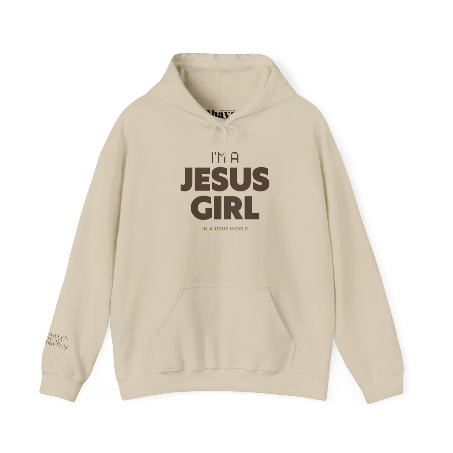 Jesus girl in a Jesus World Hoodie