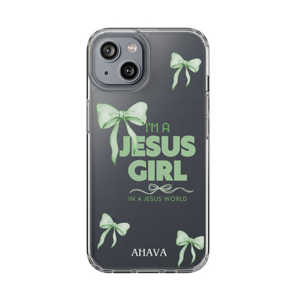 I'm a Jesus Girl Phone Case | Christian Aesthetic Gift for Her | Clear Shockproof Tough Case