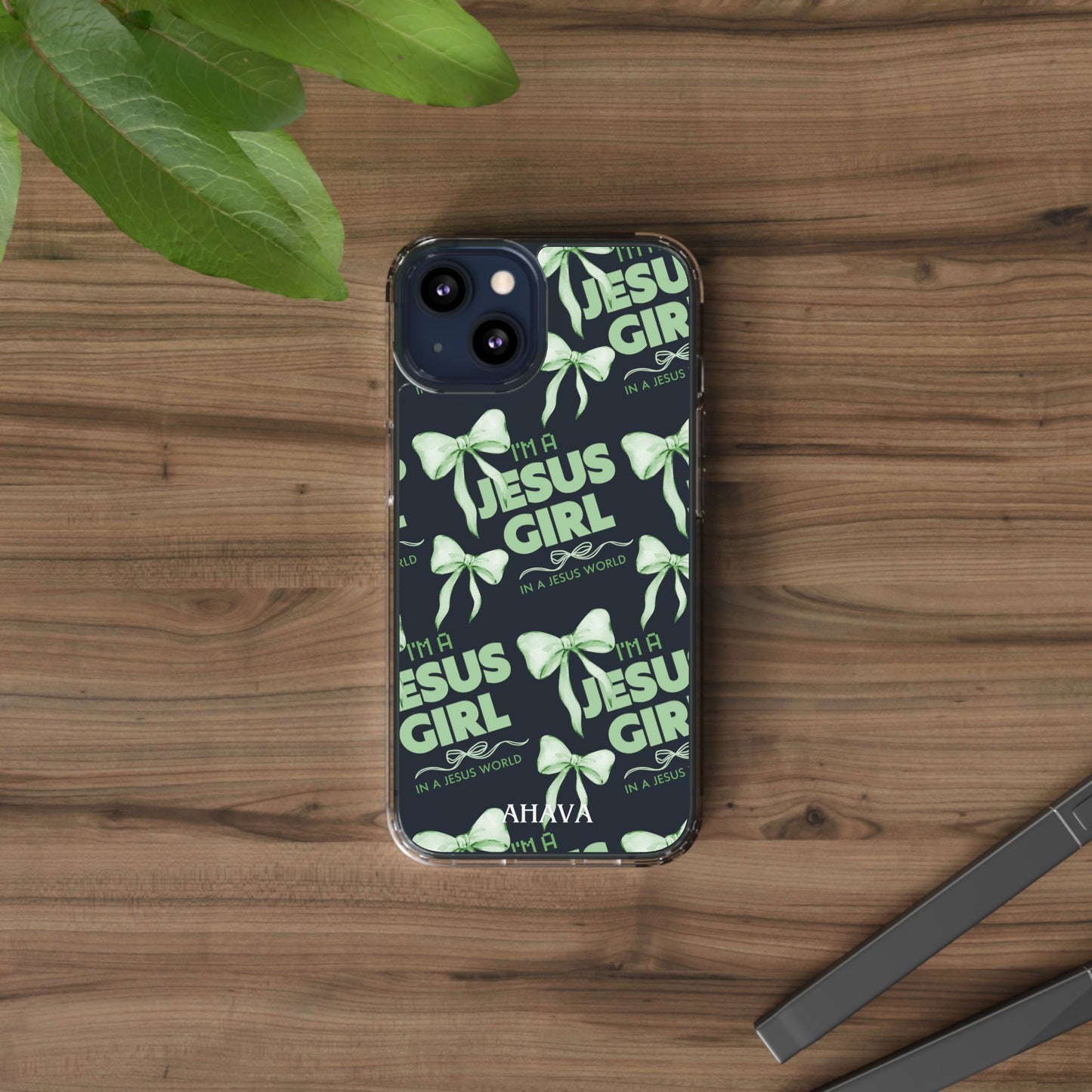 I'm a Jesus Girl Green Case -Clear