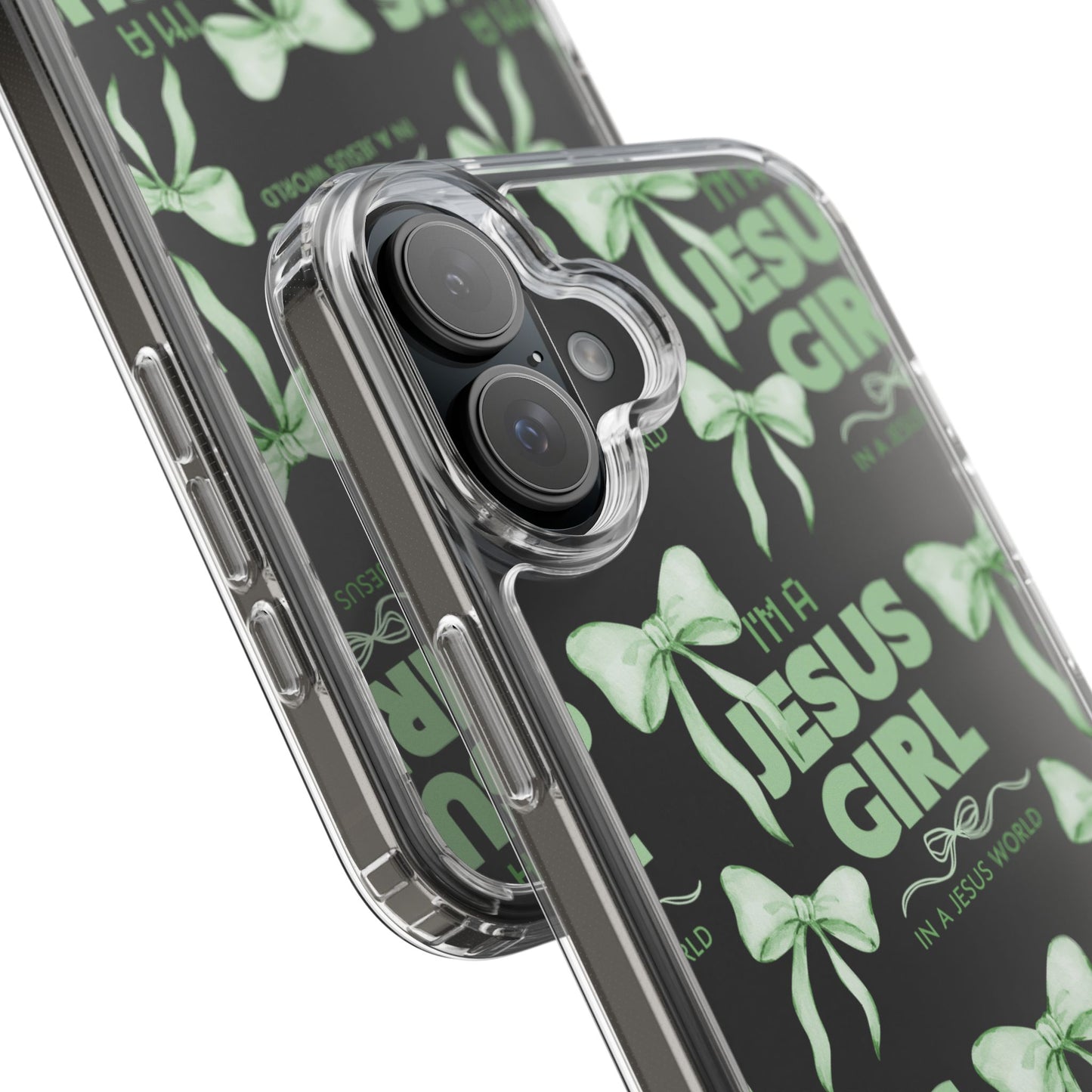I'm a Jesus Girl Green Case -Clear
