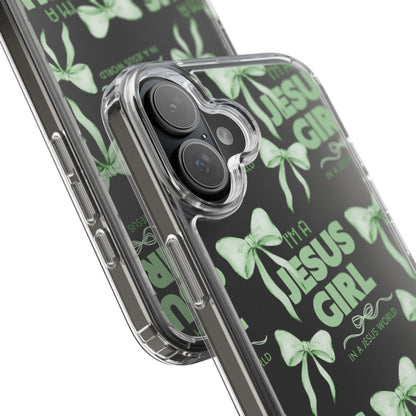 I'm a Jesus Girl Green Case -Clear