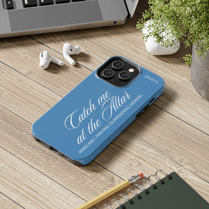 "Catch Me at the Altar" Light Blue Phone Case