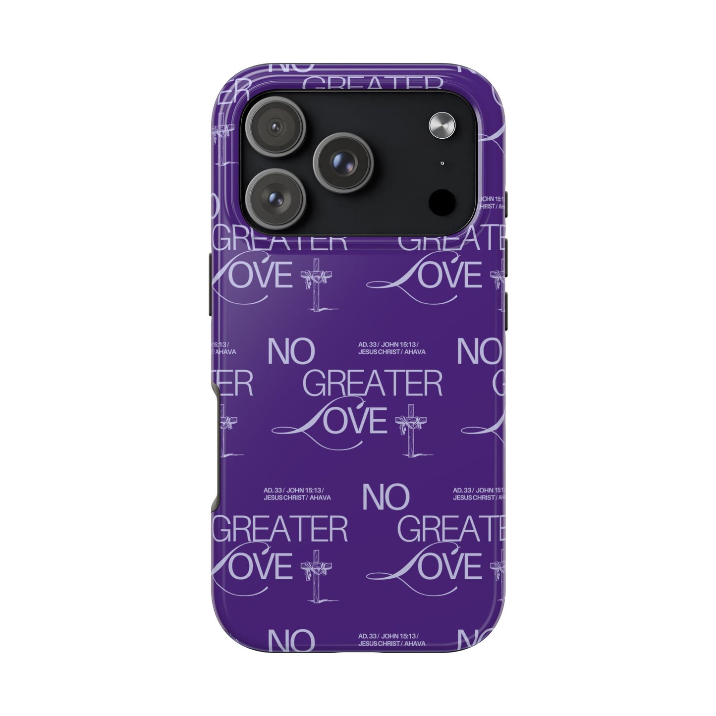 No Greater Love Phone Case Lavender | John 15:13 Bible Verse Cover  | Dreamy Christian Aesthetic Gift | Tough Floral Scripture Case